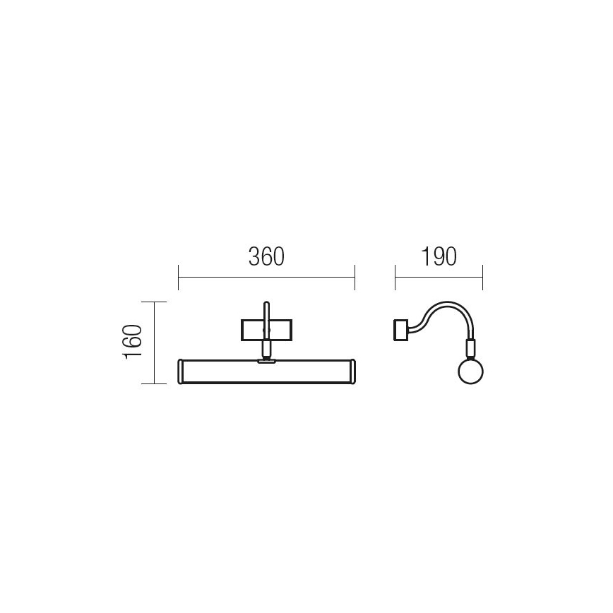 Redo 02-844 - Επιτοίχιο φωτιστικό για πίνακες CAIRO 2xE14/28W/230V 36 cm λευκό