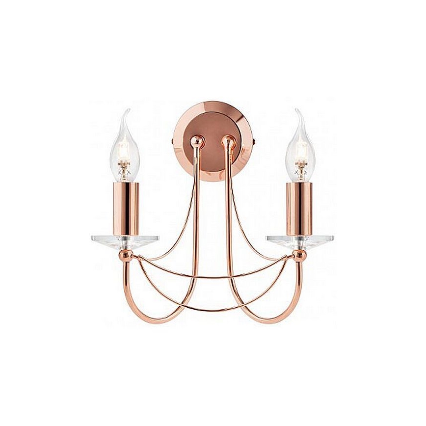 Redo 02-859 - Λάμπα τοίχου ARIEL 2xE14/28W/230V χαλκός