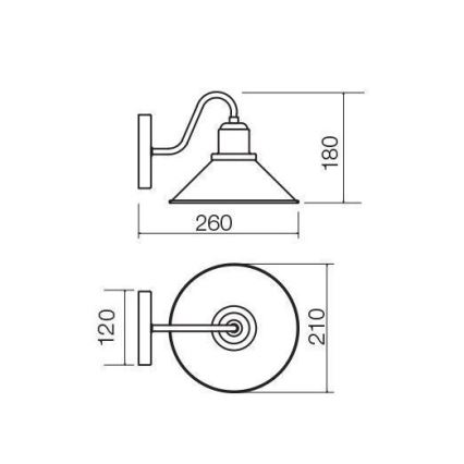 Redo 02-934 - Φως τοίχου VERNER 1xE27/42W/230V