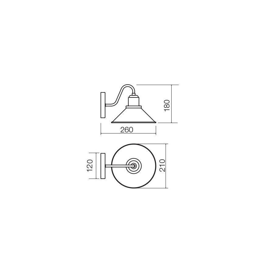 Redo 02-934 - Φως τοίχου VERNER 1xE27/42W/230V