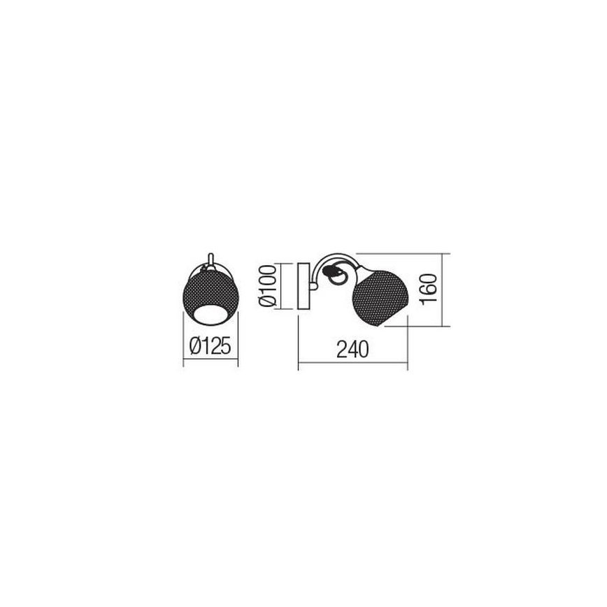 Redo 02-969 - Λάμπα τοίχου ASPERA 1xE14/28W/230V μαύρο