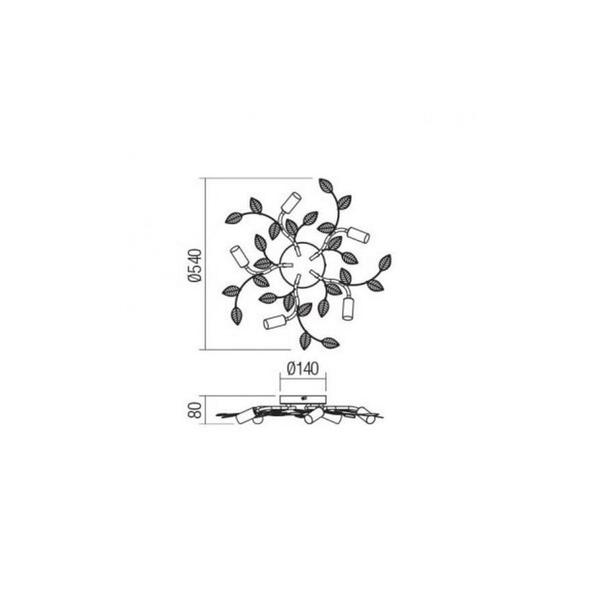 Redo 02-980 - Πλαφονιέρα οροφής TIARA 5xE14/28W/230V