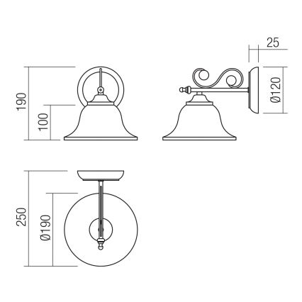 Redo 02-989 - Λάμπα τοίχου VERSUS 1xE27/42W/230V