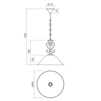 Redo 02-990 - Πολύφωτο με αλυσίδα VERSUS 1xE27/42W/230V