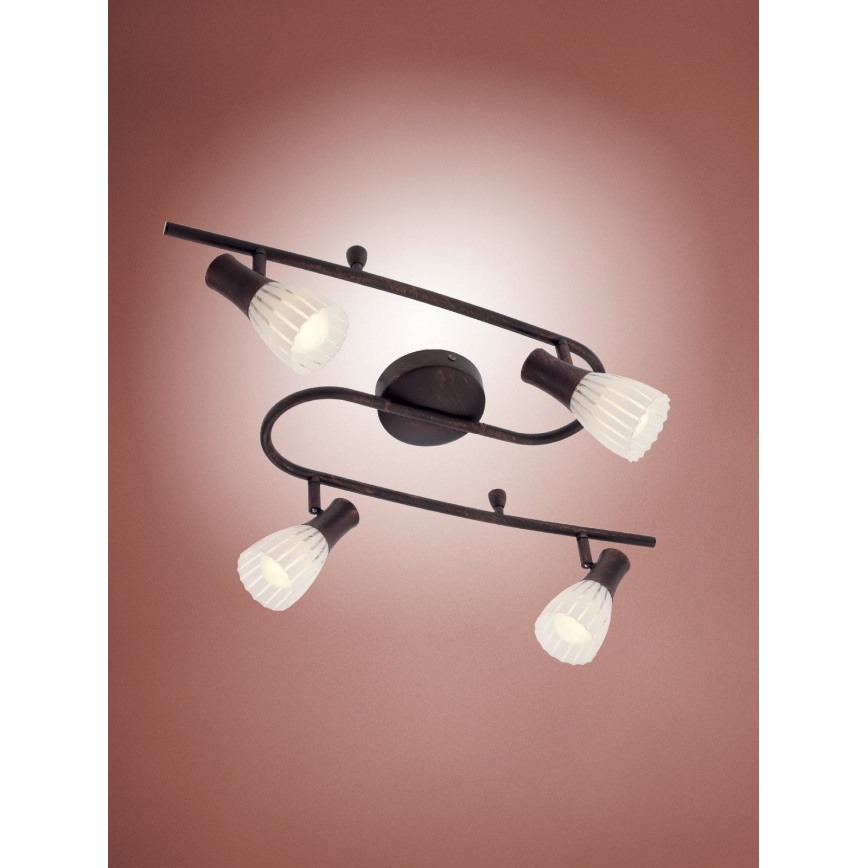 Redo 04-320 - Φωτιστικό σποτ DIONE 4xE14/28W/230V πατίνα/χαλκός