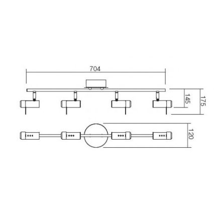 Redo 04-332 - LED σποτ φωτιστικό SLIM 4xLED/4W/230V γυαλιστερό χρώμιο
