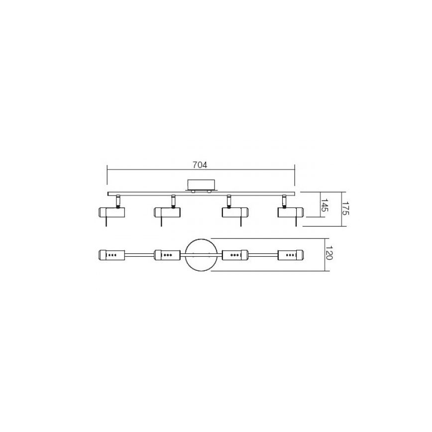 Redo 04-332 - LED σποτ φωτιστικό SLIM 4xLED/4W/230V γυαλιστερό χρώμιο