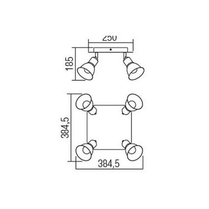 Redo 04-466 - Φωτιστικό σποτ OLAF 4xE14/12W/230V