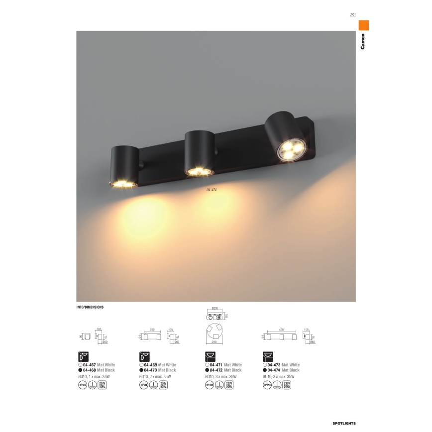 Redo 04-471 - Σποτ φωτιστικό CAMEO 3xGU10/35W/230V λευκό