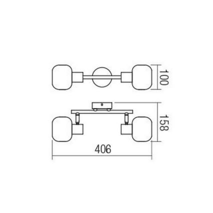 Redo 04-484 - Φωτιστικό σποτ AMBER 2xE14/28W/230V