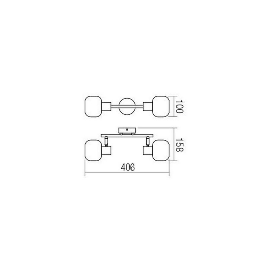 Redo 04-484 - Φωτιστικό σποτ AMBER 2xE14/28W/230V