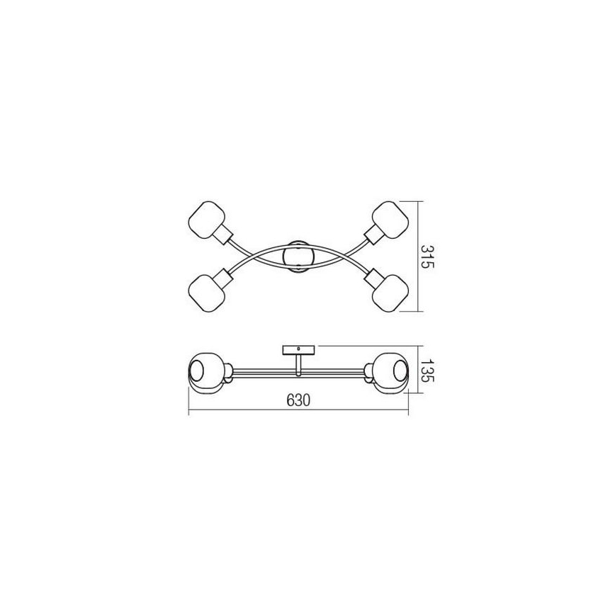 Redo 04-486 - Φωτιστικό σποτ AMBER 4xE14/28W/230V