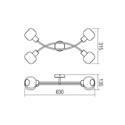 Redo 04-486 - Φωτιστικό σποτ AMBER 4xE14/28W/230V