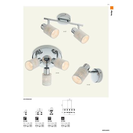 Redo 04-509 - Κρεμαστό φωτιστικό με καλώδιο VERTIGO 5xE14/28W/230V γυαλιστερό χρώμιο/λευκό