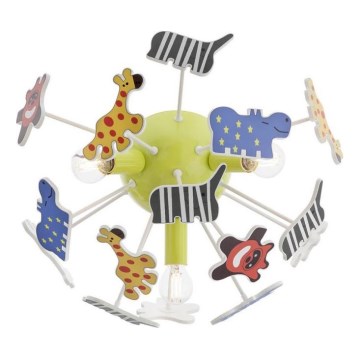 Redo 04-514 - Παιδικό φωτιστικό οροφής SAFARI 3xE14/28W/230V, διάμετρος 41 cm, πολύχρωμο