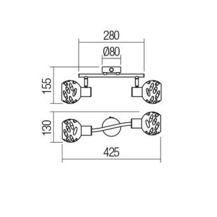 Redo 04-517 - Επιτοίχιο φωτιστικό σημείου TORN 2xE14/28W/230V