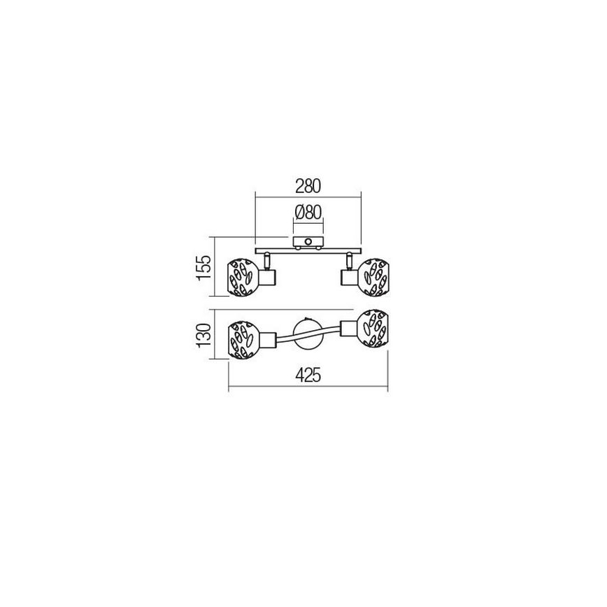 Redo 04-517 - Επιτοίχιο φωτιστικό σημείου TORN 2xE14/28W/230V
