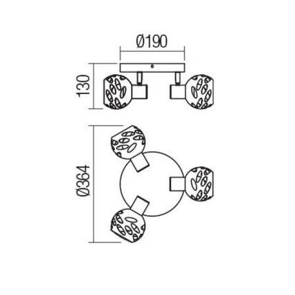 Redo 04-518 - Φωτιστικό σποτ TORN 3xE14/28W/230V