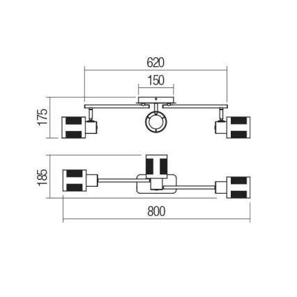 Redo 04-521 - Επιτοίχιο φωτιστικό BASKET 3xE27/42W/230V μπρονζέ