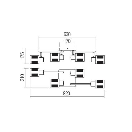 Redo 04-522 - Επιτοίχιο φωτιστικό BASKET 4xE27/42W/230V μπρονζέ
