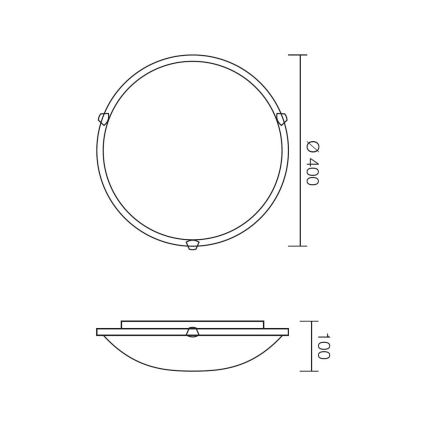 Redo 05-391 - Φωτιστικό οροφής VIRGINIA 2xE27/42W/230V, διάμετρος 40 cm, σε κρεμ απόχρωση