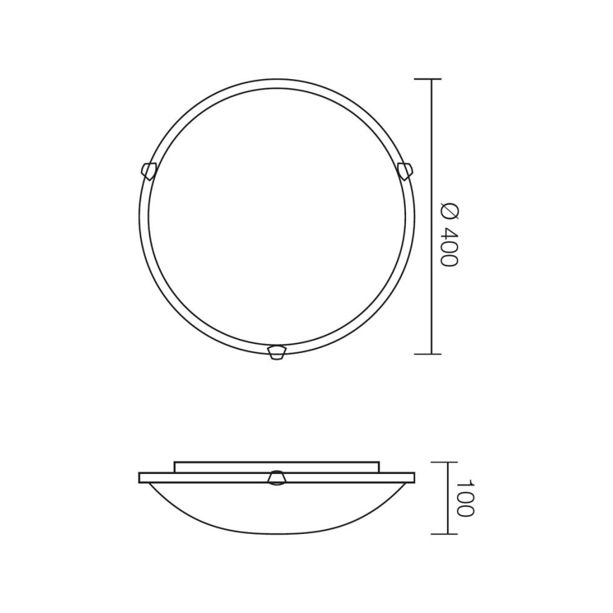 Redo 05-391 - Φωτιστικό οροφής VIRGINIA 2xE27/42W/230V, διάμετρος 40 cm, σε κρεμ απόχρωση