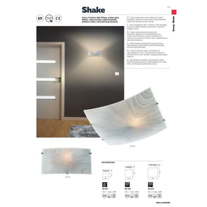 Redo 05-812 - Φωτιστικό οροφής SHAKE 1xE27/42W/230V 29,5x29,5 cm λευκό