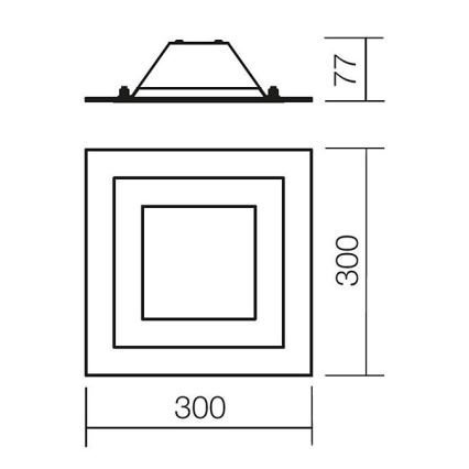 Redo 05-828 - Φωτιστικό οροφής SPECTRE 1xE14/28W/230V 30x30 cm γυαλιστερό χρώμιο/λευκό