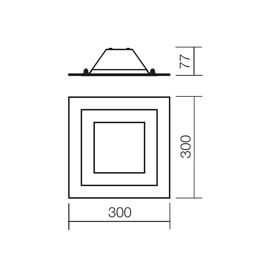 Redo 05-828 - Φωτιστικό οροφής SPECTRE 1xE14/28W/230V 30x30 cm γυαλιστερό χρώμιο/λευκό
