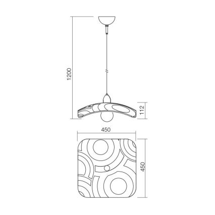 Redo 05-877 - Κρεμαστό φωτιστικό με καλώδιο COCOON 1xE27/42W/230V εκρού