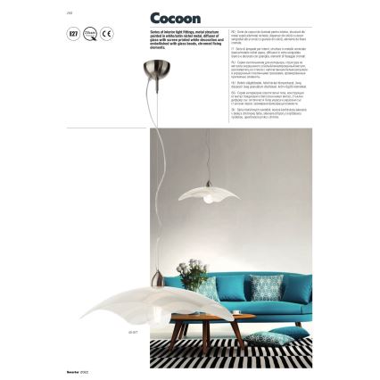 Redo 05-877 - Κρεμαστό φωτιστικό με καλώδιο COCOON 1xE27/42W/230V εκρού