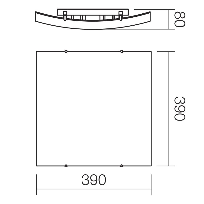 Redo 05-905 - Φωτιστικό οροφής ISIDE 2xE27/42W/230V 39x39 cm διάφανο