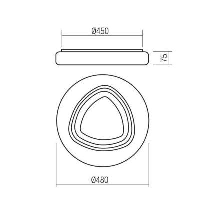Redo 05-919 - Ρυθμιζόμενο φωτιστικό οροφής LED GALAX LED/48W/230V 3000-6500K Wi-Fi Tuya διάμετρος 48 cm λευκό + τηλεχειριστήριο