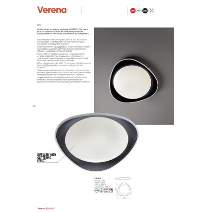 Redo 05-922 - Φωτιστικό οροφής LED VERENA LED/24W/230V ανθρακί