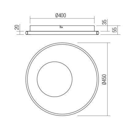 Redo 05-959 - LED Dimmable φωτιστικό οροφής SINTESI LED/45W/230V διάμετρος 45 cm 3000-6000K + τηλεχειριστήριο
