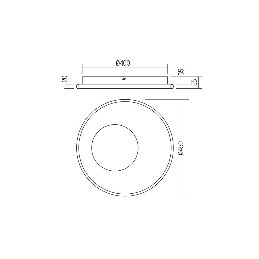 Redo 05-959 - LED Dimmable φωτιστικό οροφής SINTESI LED/45W/230V διάμετρος 45 cm 3000-6000K + τηλεχειριστήριο