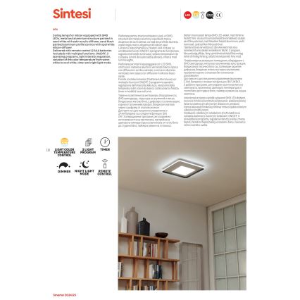 Redo 05-961 - LED Dimmable φωτιστικό οροφής SINTESI LED/53W/230V 45x45 cm 3000-6000K + τηλεχειριστήριο