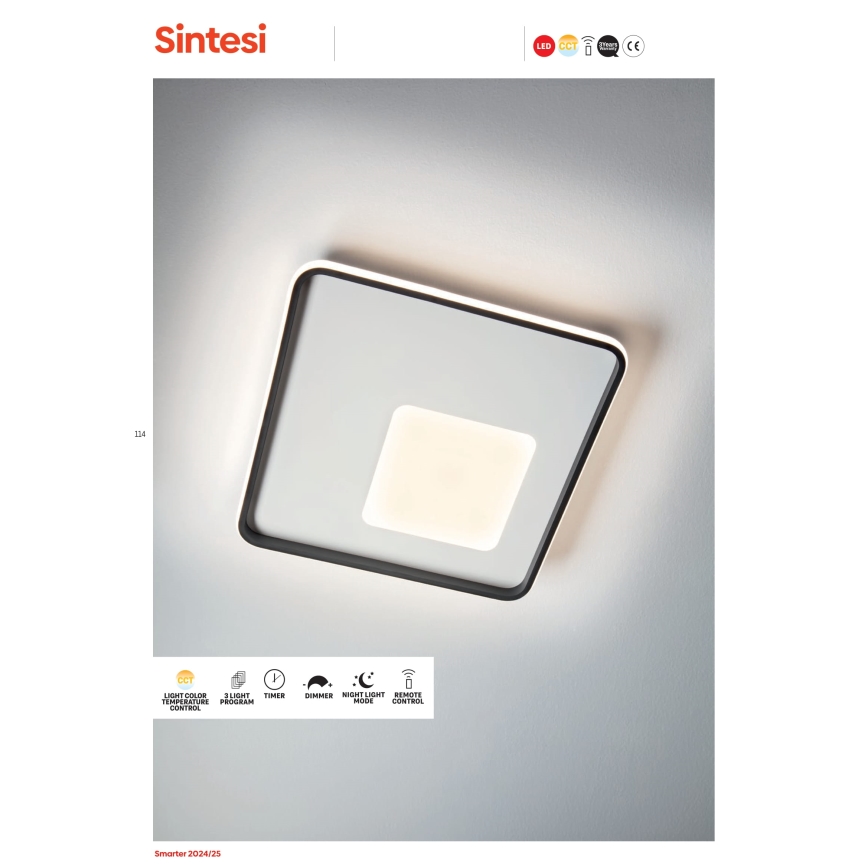 Redo 05-961 - LED Dimmable φωτιστικό οροφής SINTESI LED/53W/230V 45x45 cm 3000-6000K + τηλεχειριστήριο