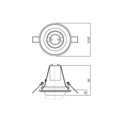 Redo 70069 - Εντοιχισμένο φωτιστικό οροφής TR 1xE14/28W/230V χρυσό