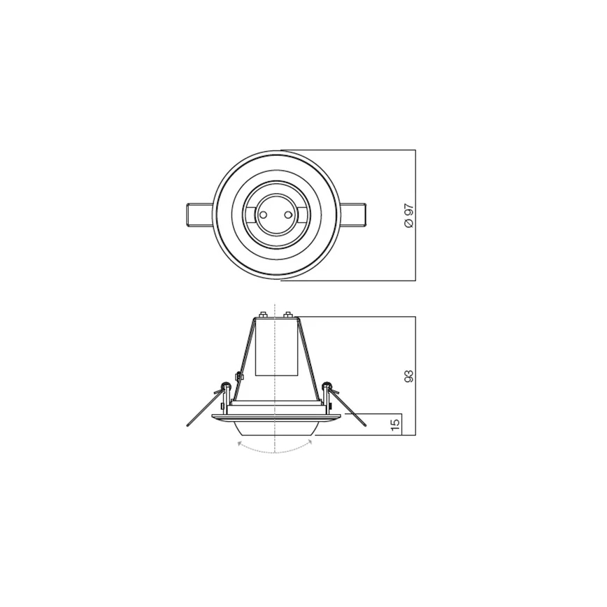 Redo 70069 - Εντοιχισμένο φωτιστικό οροφής TR 1xE14/28W/230V χρυσό