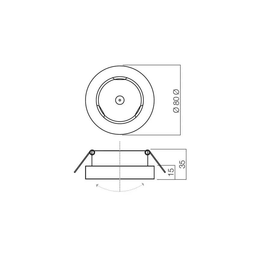 Redo 70279 - Εντοιχισμένο φωτιστικό οροφής MT 1xGU5,3/50W/12V ματ χρώμιο
