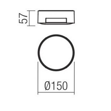 Redo 90004 - Φωτιστικό οροφής εξωτερικού χώρου LED SKOR LED/12W/230V διάμετρος 15 cm IP54 καφέ