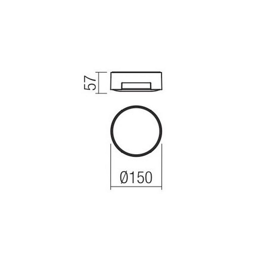 Redo 90004 - Φωτιστικό οροφής εξωτερικού χώρου LED SKOR LED/12W/230V διάμετρος 15 cm IP54 καφέ