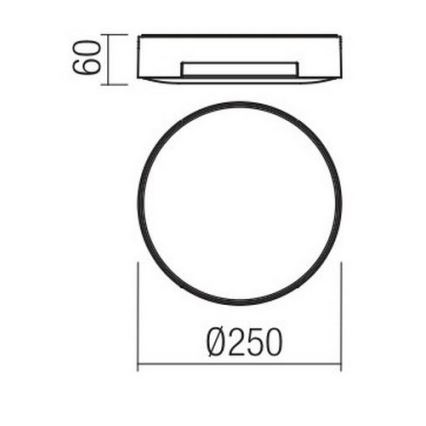 Redo 90006 - Φωτιστικό οροφής εξωτερικού χώρου LED SKOR LED/16W/230V διάμετρος 25 cm IP54 καφέ