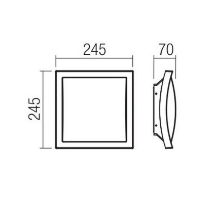 Redo 90007 - Φωτιστικό οροφής εξωτερικού χώρου LED TALLIN LED/21W/230V 24,5x24,5 cm IP54 ανθρακί