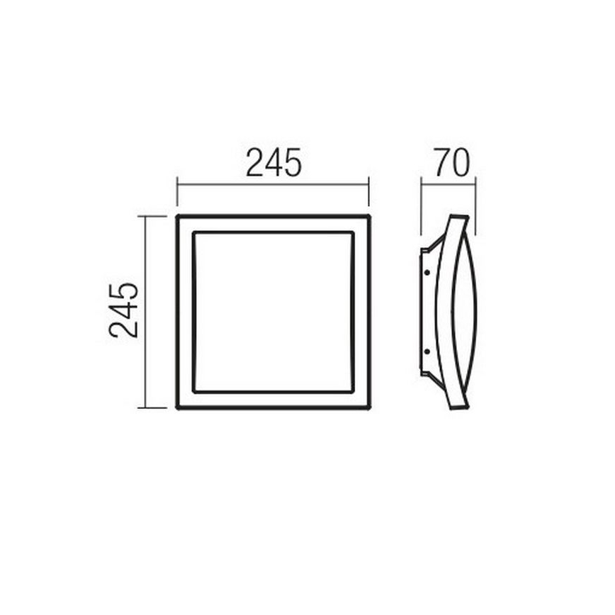 Redo 90007 - Φωτιστικό οροφής εξωτερικού χώρου LED TALLIN LED/21W/230V 24,5x24,5 cm IP54 ανθρακί