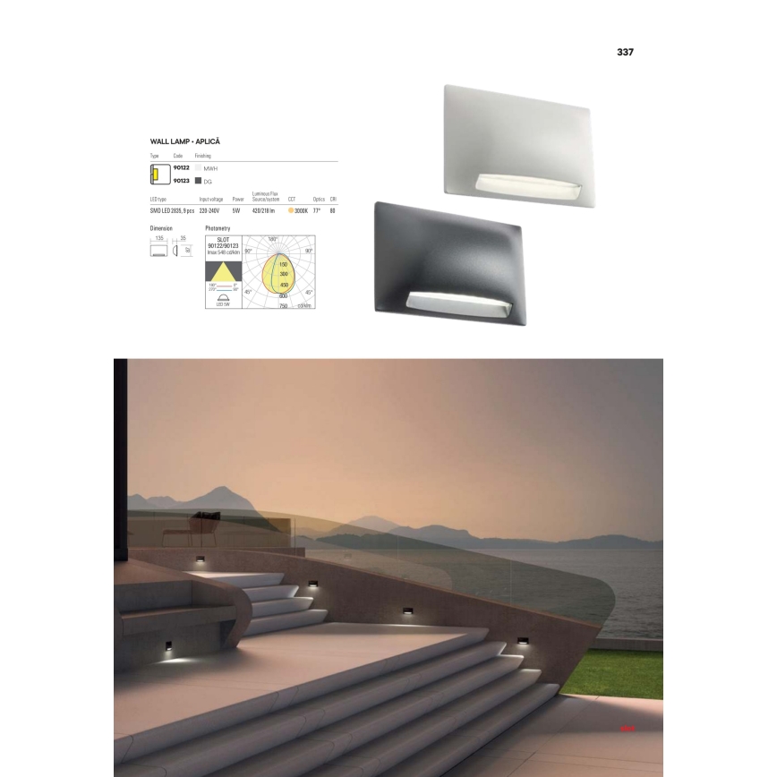 Redo 90009 - LED εξωτερικό φωτιστικό προσανατολισμού TAMPA LED/11W/230V IP54 λευκό