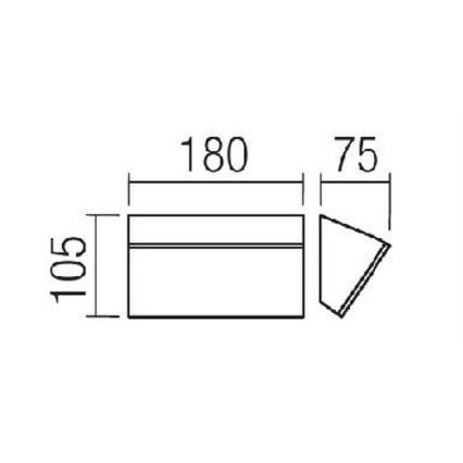 Redo 90015 - Φως τοίχου εξωτερικού χώρου LED TOKYO LED/12W/230V IP54