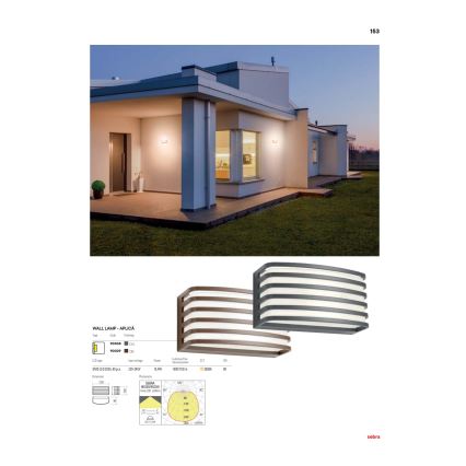 Redo 90038 - Εξωτερικό επιτοίχιο φωτιστικό LED SEBRA LED/15W/230V IP54