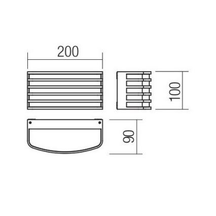 Redo 90038 - Φως τοίχου εξωτερικού χώρου LED SEBRA LED/15W/230V IP54